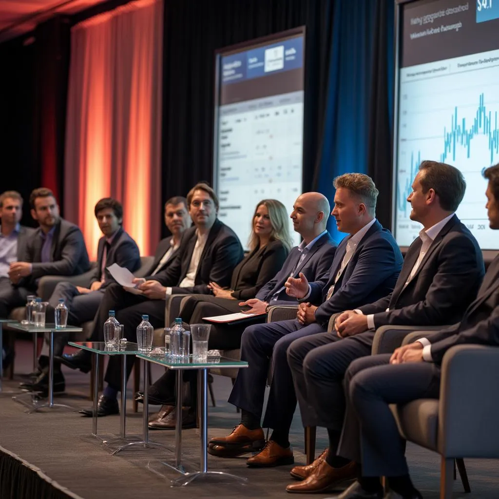 Equipo de Inversiones ARG en una conferencia financiera